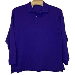 Polo Ralph Lauren Long Sleeve Purple Button Mesh Collared Shirt Size 2XLT